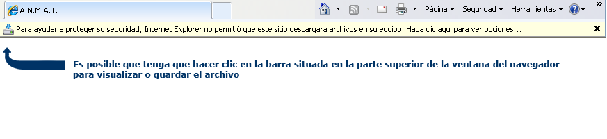 Es posible que tenga que hacer clic en la barra situada en la parte superior de la ventana del navegador para visualizar o guardar el archivo